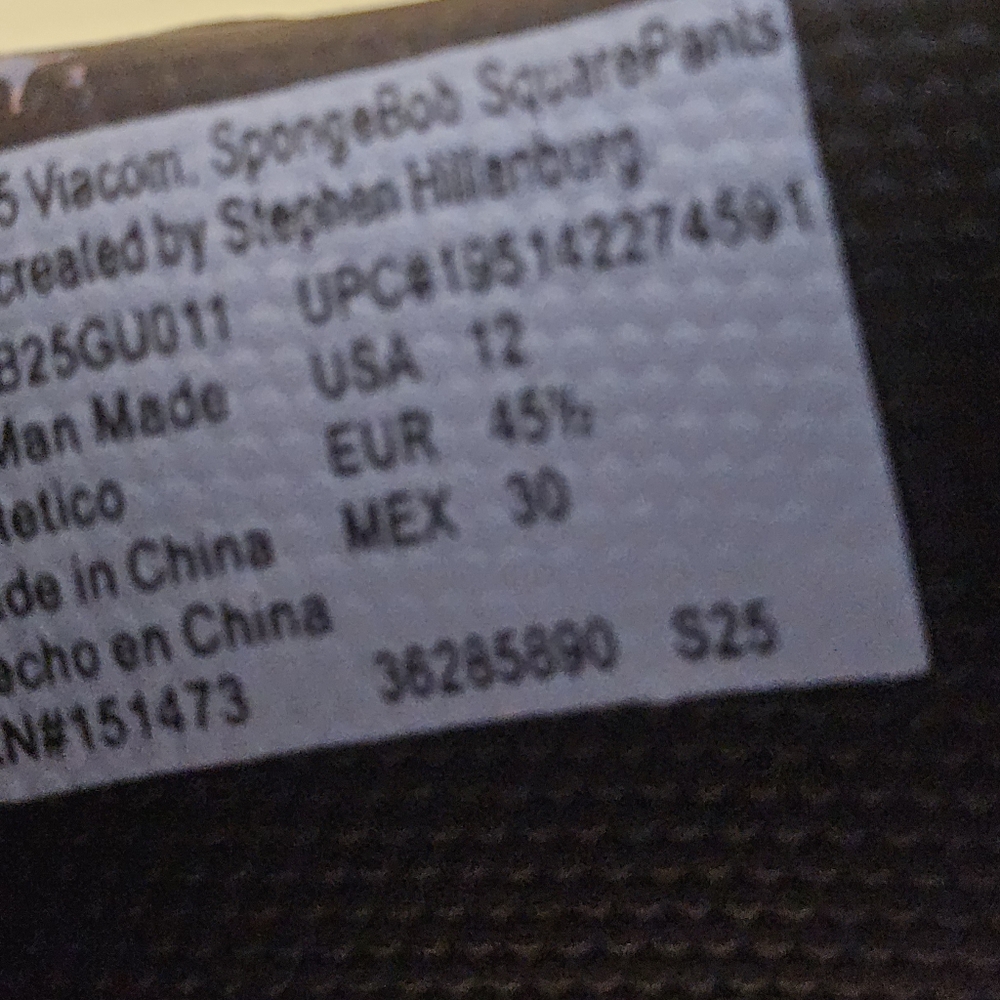 Men's Spongebob Squarepants Slides In Size 12 - Picture 8 of 9